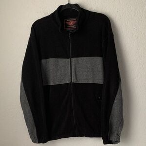 American Outpost Black/Gray Men's Sweater Full Zip Pockets Size XL